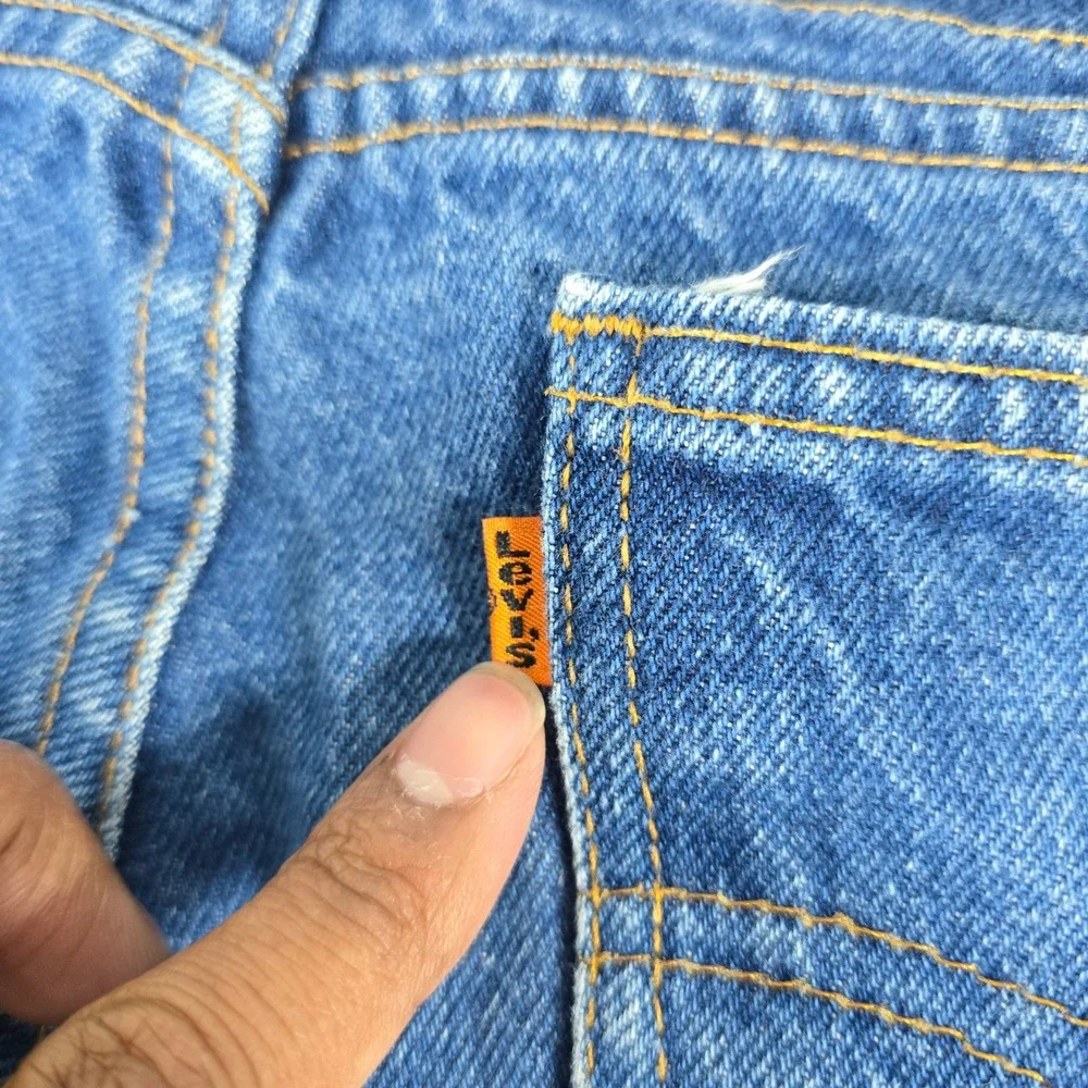 Levis Orange Tab Mens Vintage Straight Leg Blue Denim Jeans Medium Wash 30x30